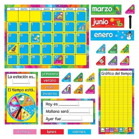 Trend Enterprises Trend Enterprises T-8097-2 Bulletin Board Set Calendario Annual - Set of 2 T-8097-2